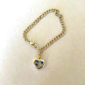 COPY - Silver tone link bracelet with heart charm